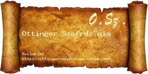 Ottinger Szofrónia névjegykártya